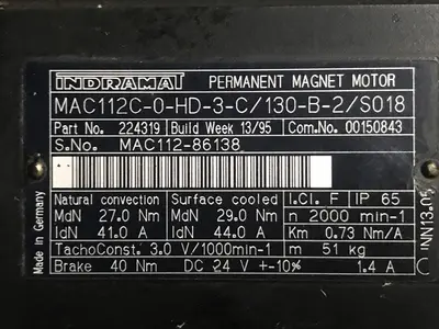 USED INDRAMAT MAC112C-0-HD-3-C/130-B-2/S018