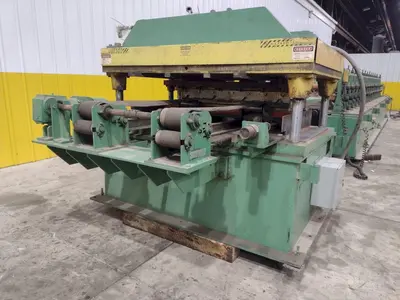 16 STAND X 4" x 36" WIDE R-PANEL ASC ROLLFORMER LINE WITH REEL & CUT OFF, BECK CONTROLS: STOCK #21176