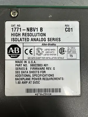 Allen-Bradley- 1771 - NBV1 - HIGH RESOLUTIONISOLATED ANALOG SERIES (BIN-1.2.3)