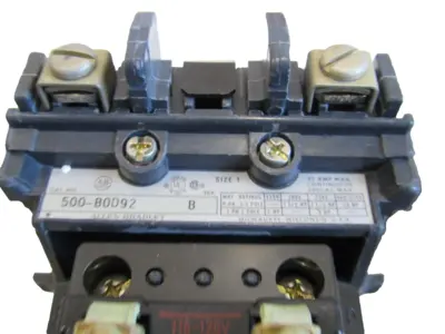 ALLEN BRADLEY 500-BAD92 CONTACTOR SIZE 1 POLE 2 SERIES B 500BAD92 NEW SURPLUS