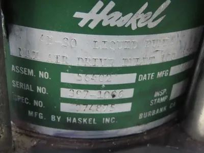 Used HASKEL _UNKNOWN_ Hydraulic Pumps | Arrow Industrial #619125