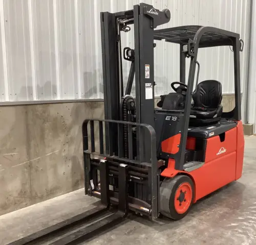 Used 2021 LINDE E18S 3-Wheel Sit down Electric Counterbalance Forklifts Pennsylvania US | National Lift Equipment #1382243
