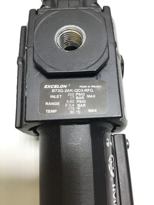 USED NORGREN 📌 MODEL: B73G-2AK-QD3-RFG
⚡ MAX INLET PRESSURE: 250 PSIG (17 BAR)