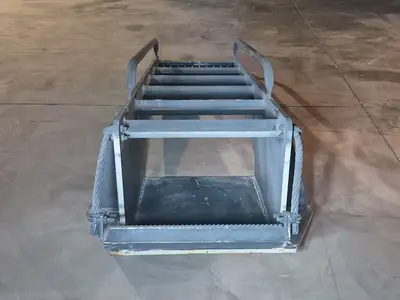 6' x 2' Wide Industrial Steel Access Ladder w/ Handrails
