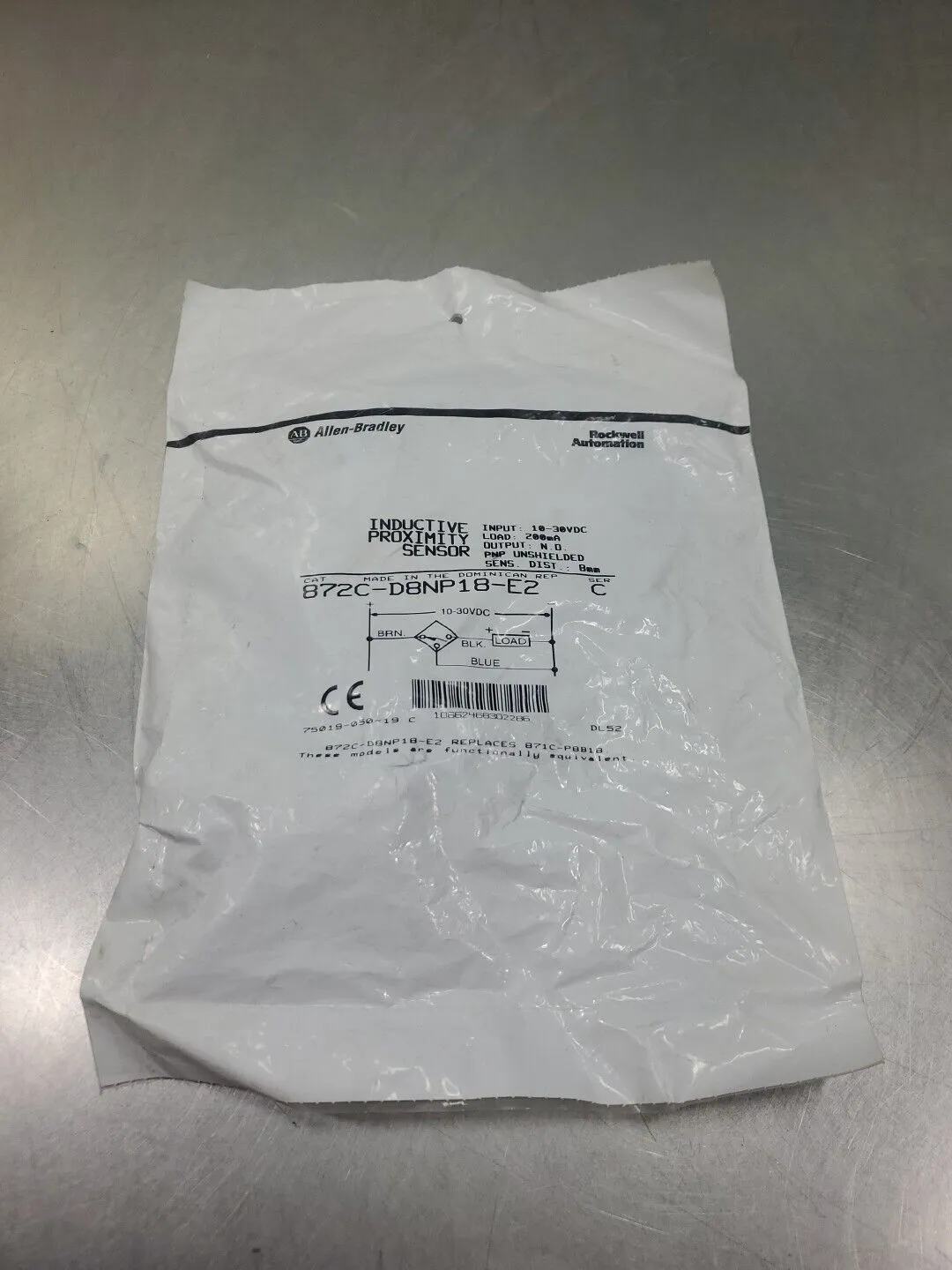 ALLEN BRADLEY 872C-D8NP18-E2 SER. C Inductive Proximity Sensor, 10-30VDC 5E-36/4