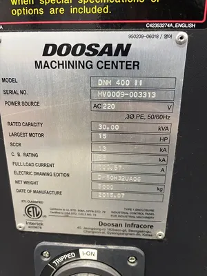 2015 DOOSAN DNM-400II MACHINING CENTERS, VERT., N/C & CNC | Prime Machinery (25)