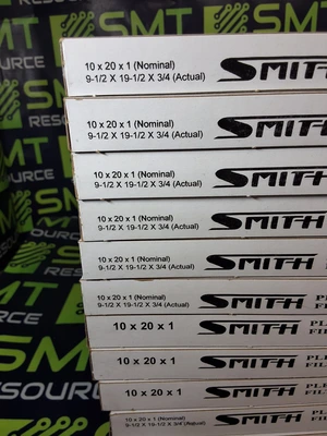 SMITH PLEATED FILTER 10x20x1 - LOT OF 12- BRAND NEW