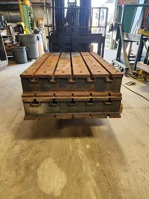 3' x 57'' T-Slot Cast Iron Riser Block w/Drilled and Tapped Holes