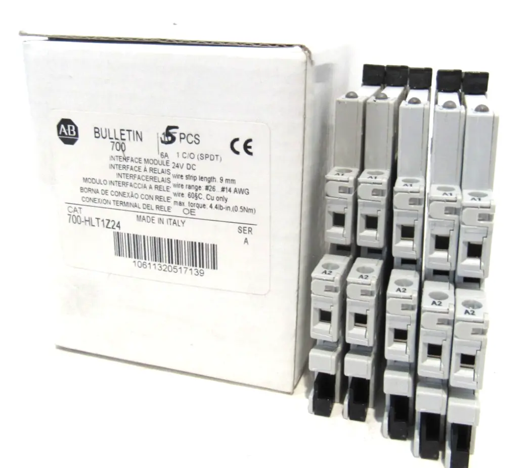 BOX OF 5 ALLEN BRADLEY 700-HLT1Z24 INTERFACE MODULES 700HLT1Z24 NEW SURPLUS