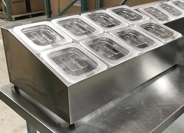 171-0187 8-Well Seasoning Box Stainless Steel Condiment Station