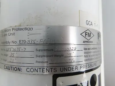 Fike E70-035-FGSBC Explosion Protection Unit 2 Gallon Tank 500 PSI