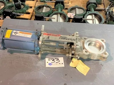 Dezurik 3" Pneumatic Air Actuated 316SS Knife Gate Valve, New Storeroom spare