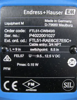 NEW Endress Hauser FTL51-CW840/0