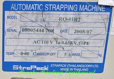 USED 2008 STRAPACK RQ-8IR2