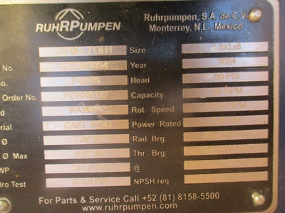 USED RUHRPUMPEN CPO-L