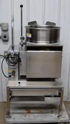 142-1229 Cleveland KGT-12-T Steam Jacketed Tilt Natural Gas Soup Kettle w Stand