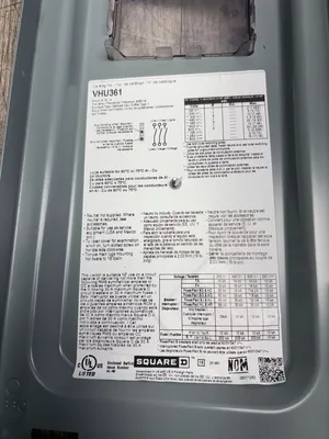 SQUARE D VHU361 Electrical/PLC/Automation | ESS Industrial Equipment Sales (9)