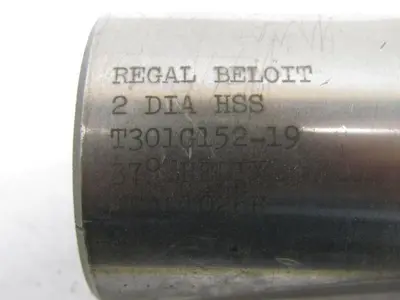 Regal Beloit 2"Right Hand 2 Flute HSS 3"Cut End Mill 2" Straight Shank Sharpened