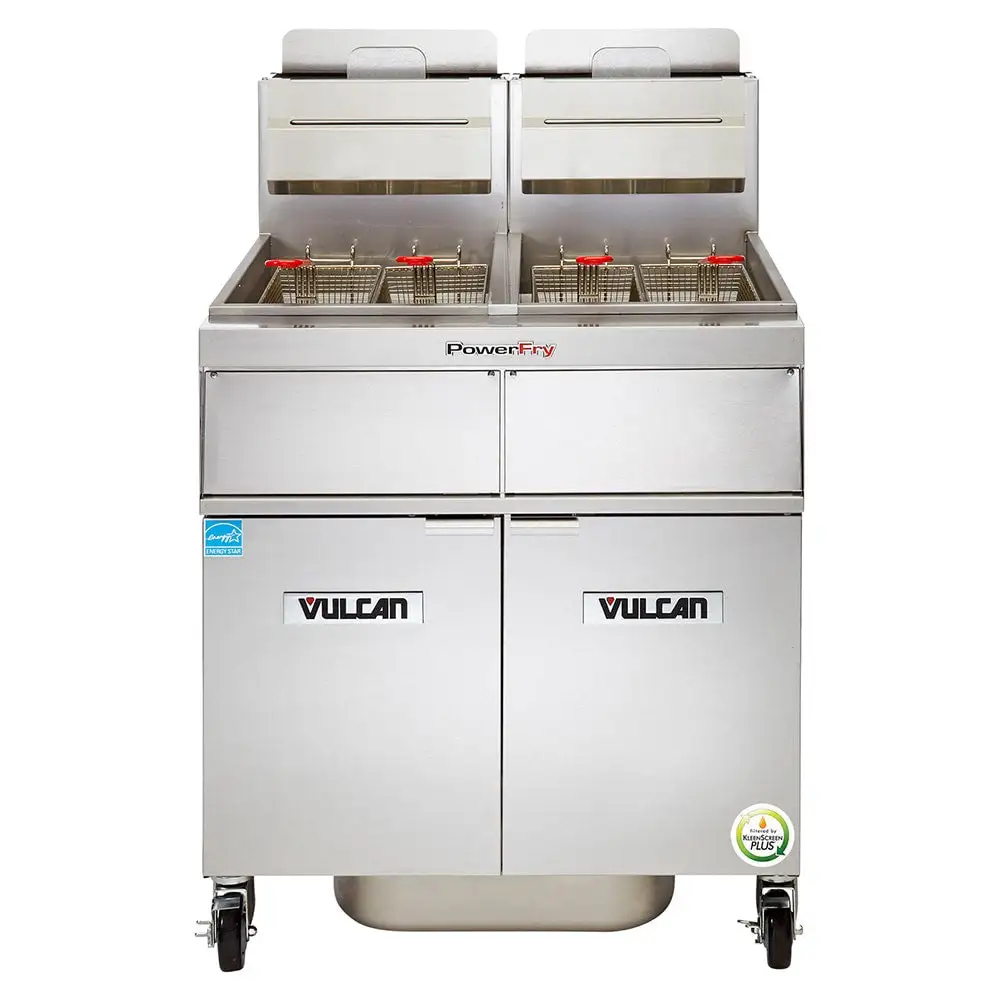 Vulcan 3TR45AF Gas Fryer - (3) 50 Lb Vats, Floor Model, Liquid Propane