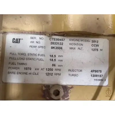 New | in-Stock CAT 3512B TA, V-12, 4-STROKE, WATER-COOLED DIESEL Diesel Generators Texas US | Oil The Woodlands Group #1501414