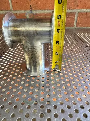 Used 3 WAY STAINLESS STEEL KF 50 NIPPLE VACUUM FITTING Valves/Fittings California US | Equipment Lab #1317048