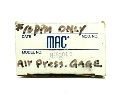 2 NEW MAC VALVES N-62016 PRESSURE GAUGE N62016
