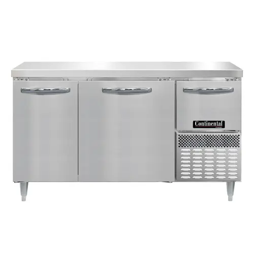 Continental DFA60NSS 60" W Worktop Freezer W/ (2) Sections & (2) Doors, 115v