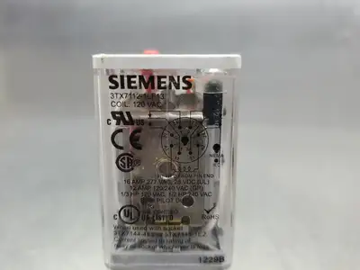 USED Siemens 3TX7112-1LF13 120VAC Relay w/Eaton D3PA2 Relay Socket Base