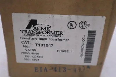 NEW OPEN BOX ACME T181047 General Purpose Transformer STOCK 5527CC