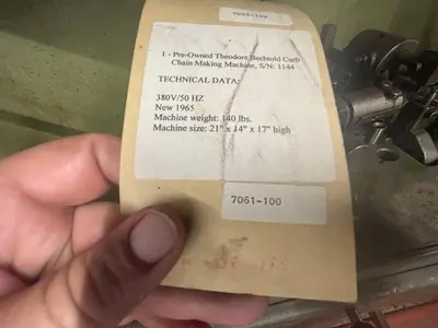 Used THEODORE BECHTOLD _UNKNOWN_ Chain Making Machines Rhode Island US | Gold Machinery #1271579