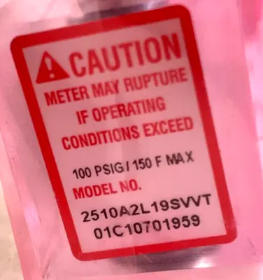 NEW BROOKS 2510A2L 19SVVT FLOWMETER 0.4 – 5 GPH WATER