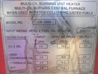 USED CLEAN BURN CB 500