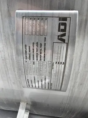 Used ADI Laval 2100 Gallon Tank, 304 Stainless Steel