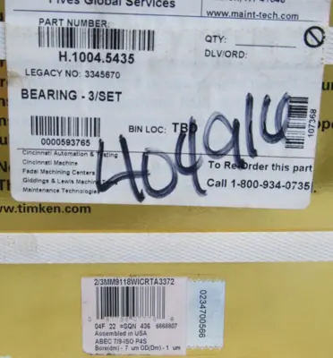 NEW TIMKEN 2/3MM9118WITA3372 BALL BEARING SET OF 3