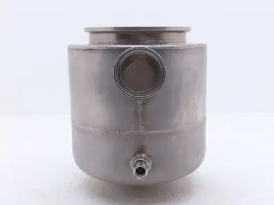 6"x 2" Tri-Clamp Sanitary Double Wall Bowl w/Hose Ports Drain 304 Stainless