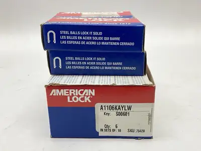 NEW AMERICAN LOCK LOCKOUT PADLOCK YELLOW KEY S00601 LOT OF 10