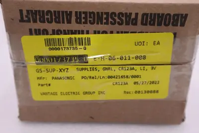 Streamlight 3V CR123A Lithium Batteries (2 Pack) 85175 (BOX OF 12) STOCK G521A