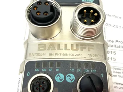 USED BALLUFF SILVER LINE I/O LINK MASTER NETWORK BLOCK, BNI PNT-508-105-Z015