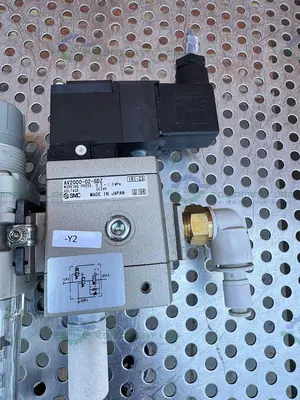 Used SMC AW20-02-A  FILTER REGULATOR 0.05-0.7MPA W/ SMC PNEUMATIC / SOLENOID  VALVE Regulators California US | Equipment Lab #1278806