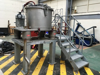 Broadbent 860 x 480 solid basket centrifuge, 316 SS.