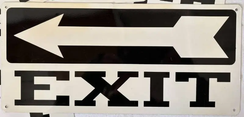 Set of 5 Metal EXIT Signs with Arrow pointing to left
