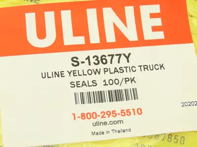 Uline S-13677Y Truck Safety Seals 8" Yellow Plastic Security Numbers Lot of 500