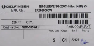 NEW BOX OF 5 DELFINGEN ER5630005W NU-SLEEVE SG-200C #5