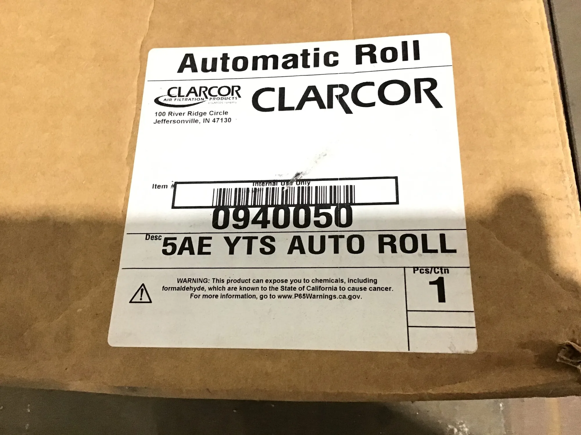CLARCOR 5AE-YTS-2 -56inx65 ft automatic roll filter