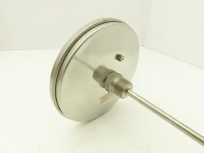 Trerice Boiler Temp Thermometer Gauge 5"Dial 18"Stem 150-750°F Bi-Metal 1/2"NPT