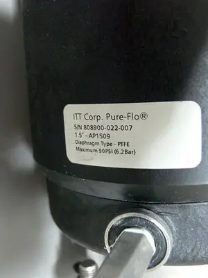 USED LOT OF 3 - ITT PURE-FLO 1.5" DIAPHRAGM ACTUATOR W/ SWITCH (X2) & DIAPHRAGM VALVE