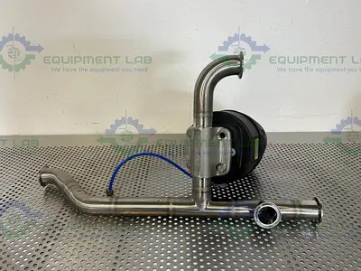 USED ITT PURE-FLO A216 4-WAY DIAPHRAGM STAINLESS STEEL VALVE W/ 1.5" SANITARY FITTING