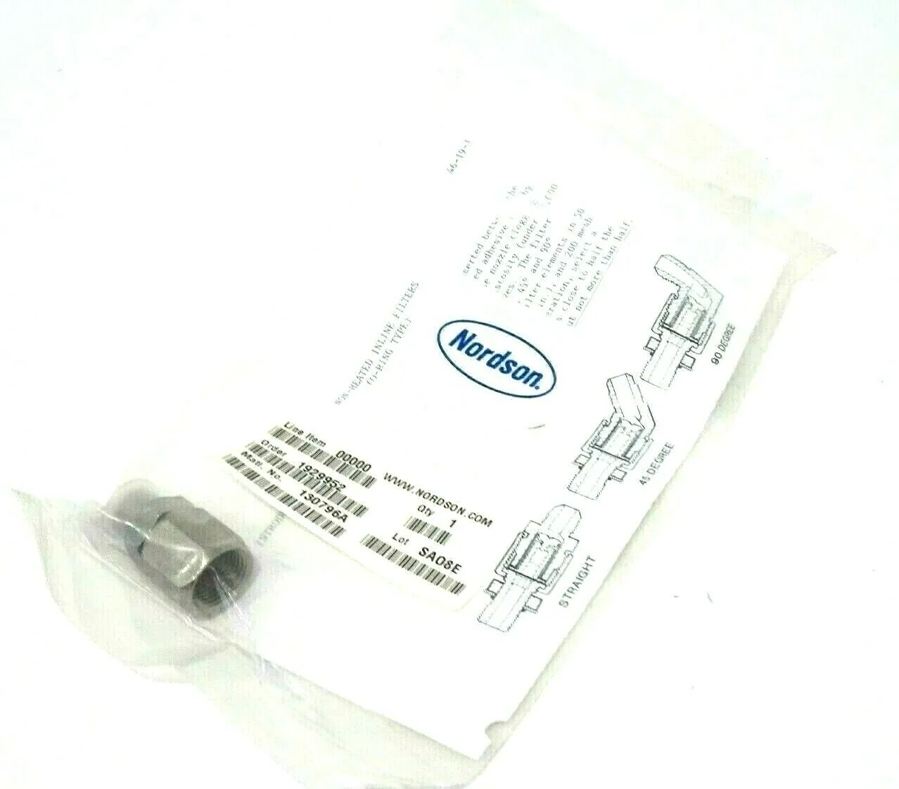 NEW NORDSON 130796A NON-HEATED INLINE FILTER
