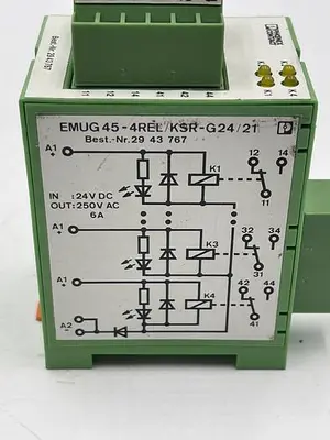 Used PHOENIX CONTACT PHOENIX CONTACT EMUG45-4REL/KSR-G24/21 Misc Electrical & Power Parts | ND Industrial Surplus #1215156