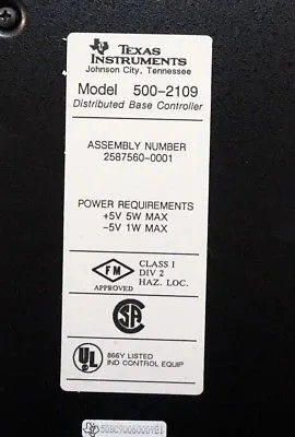 NEW TEXAS INSTRUMENTS 500-2109 CONTROLLER MODULE 5002109